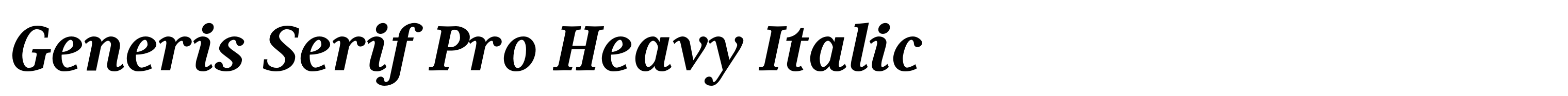 Generis Serif Pro Heavy Italic